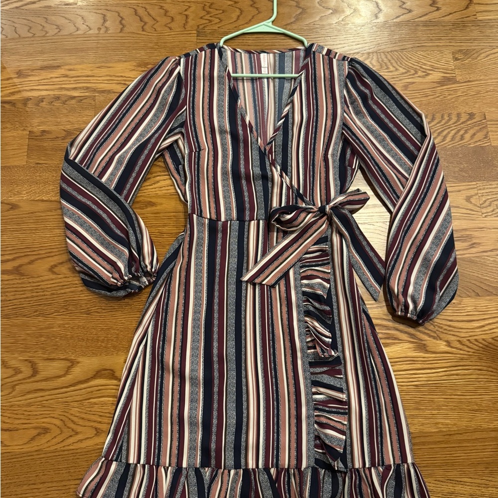 Xhilaration Multicolor Striped Long Sleeve Dress